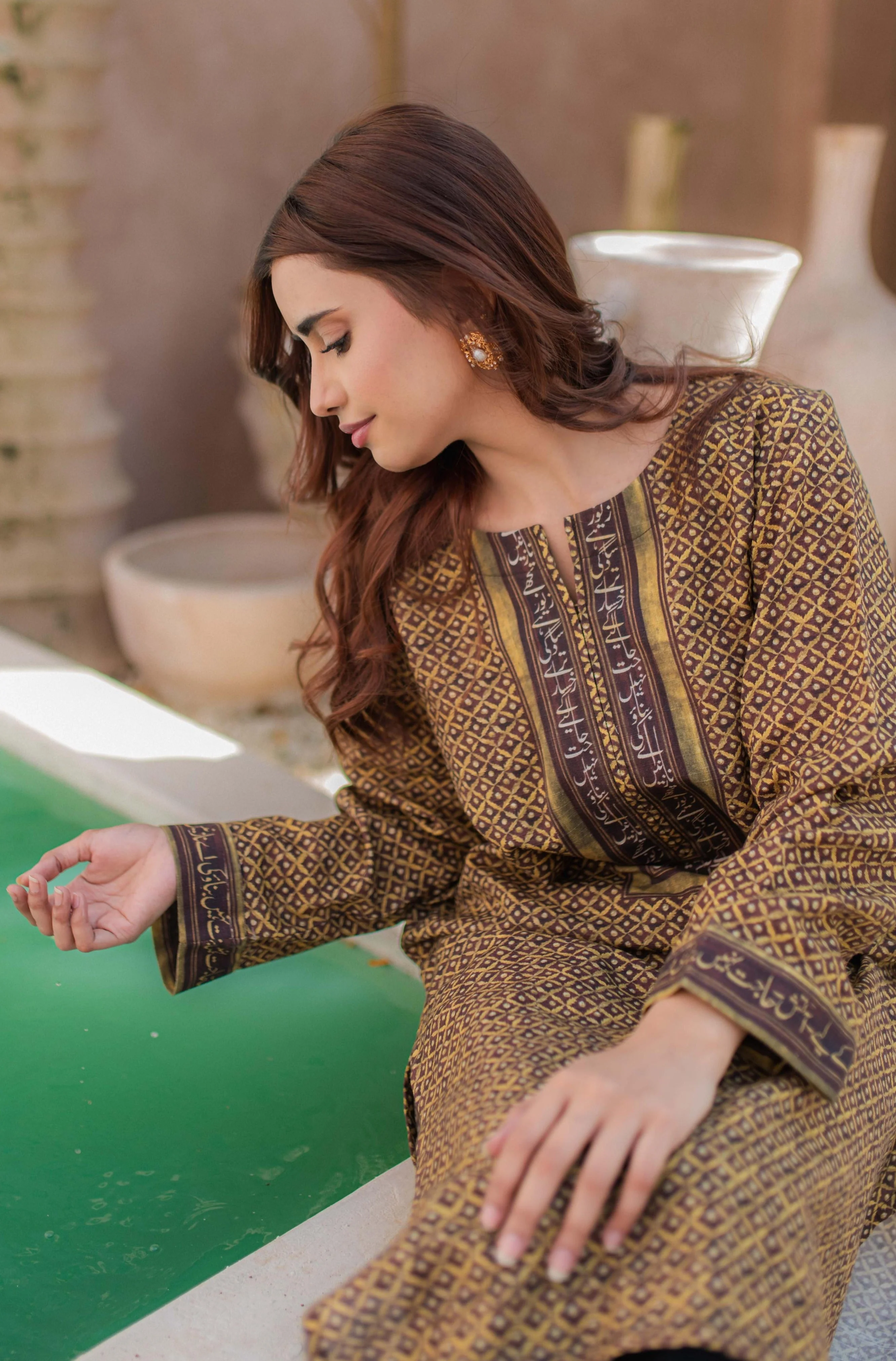 Anmol (Precious) - Brown & Gold Kurta - Image 5