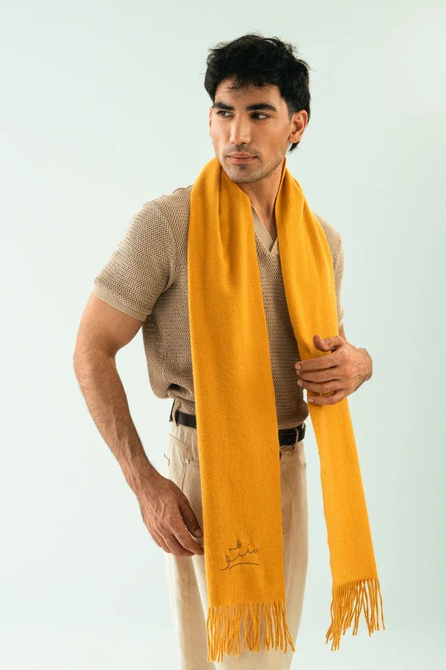 Cashmere Stole - Marigold Yellow - Image 4