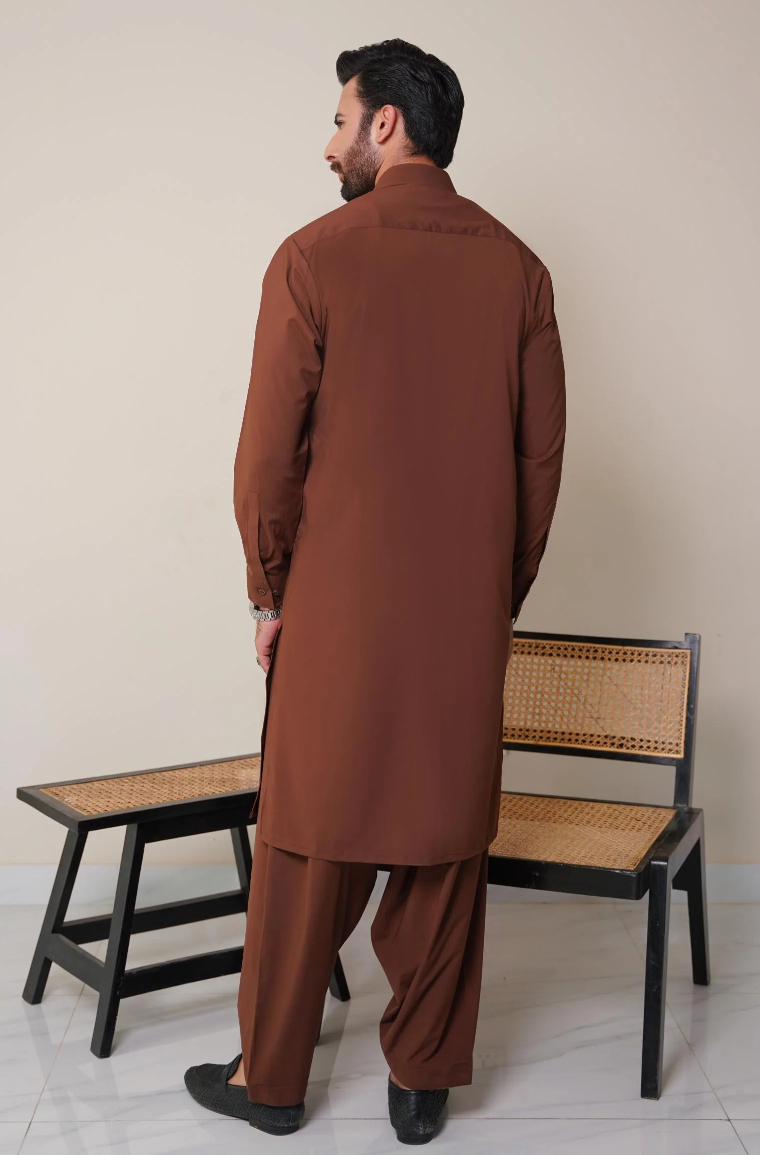 Classic Kameez Shalwar - Cocoa Brown (Men) - Image 3