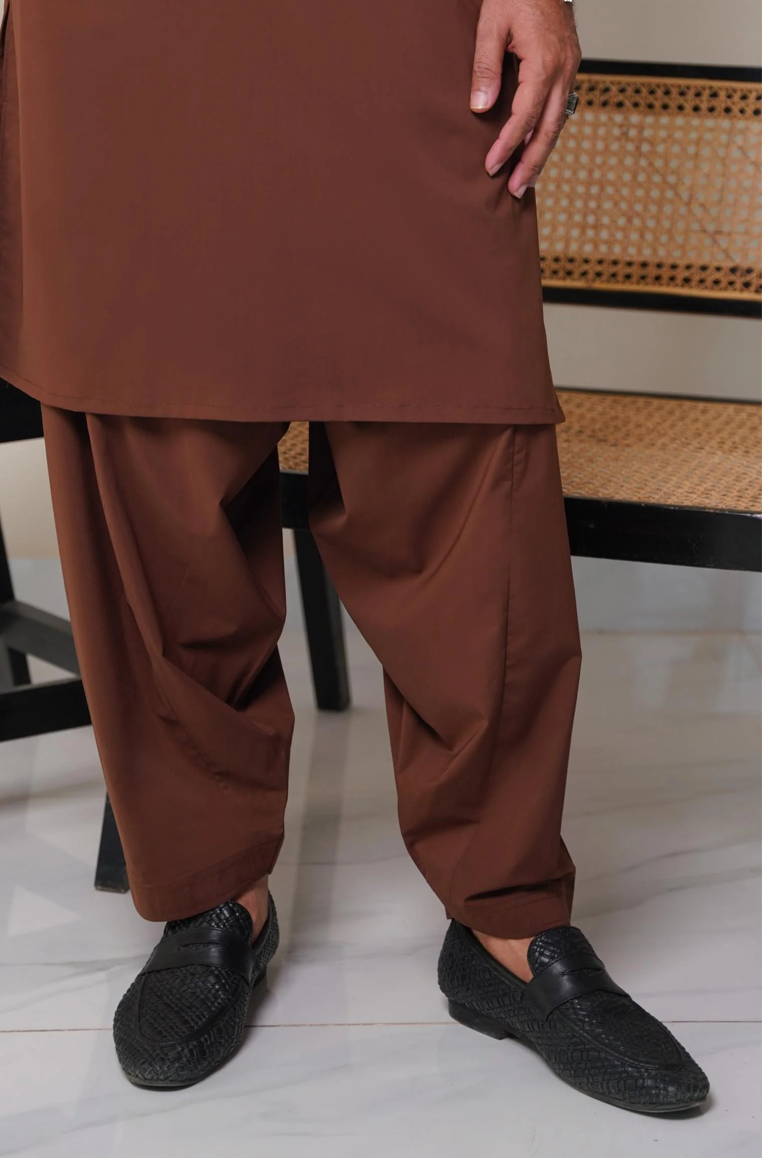 Classic Kameez Shalwar - Cocoa Brown (Men) - Image 9