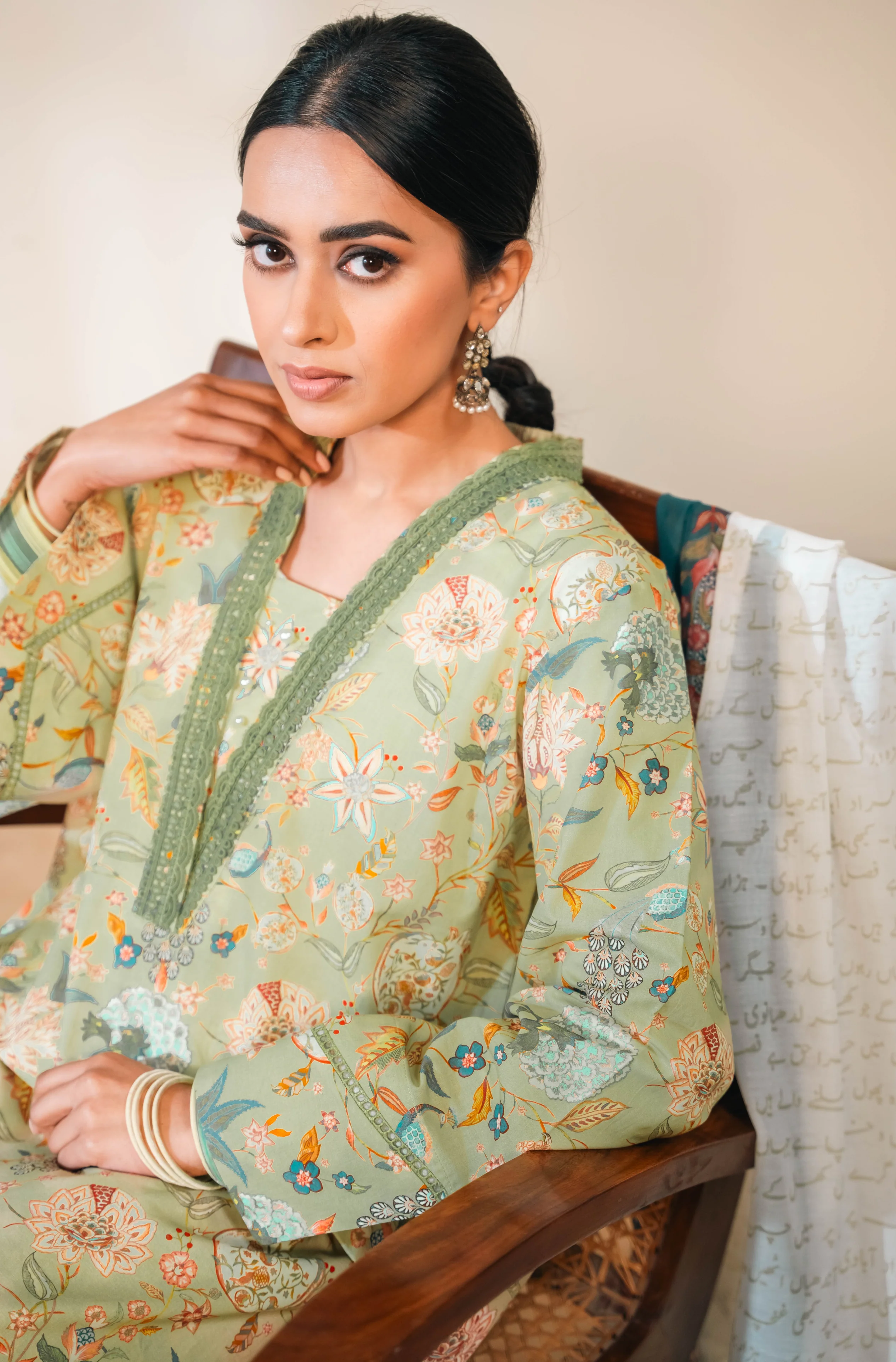 Gulnaar (Fruit Flora) - Mint & Teal Co-Ord Set - Image 3