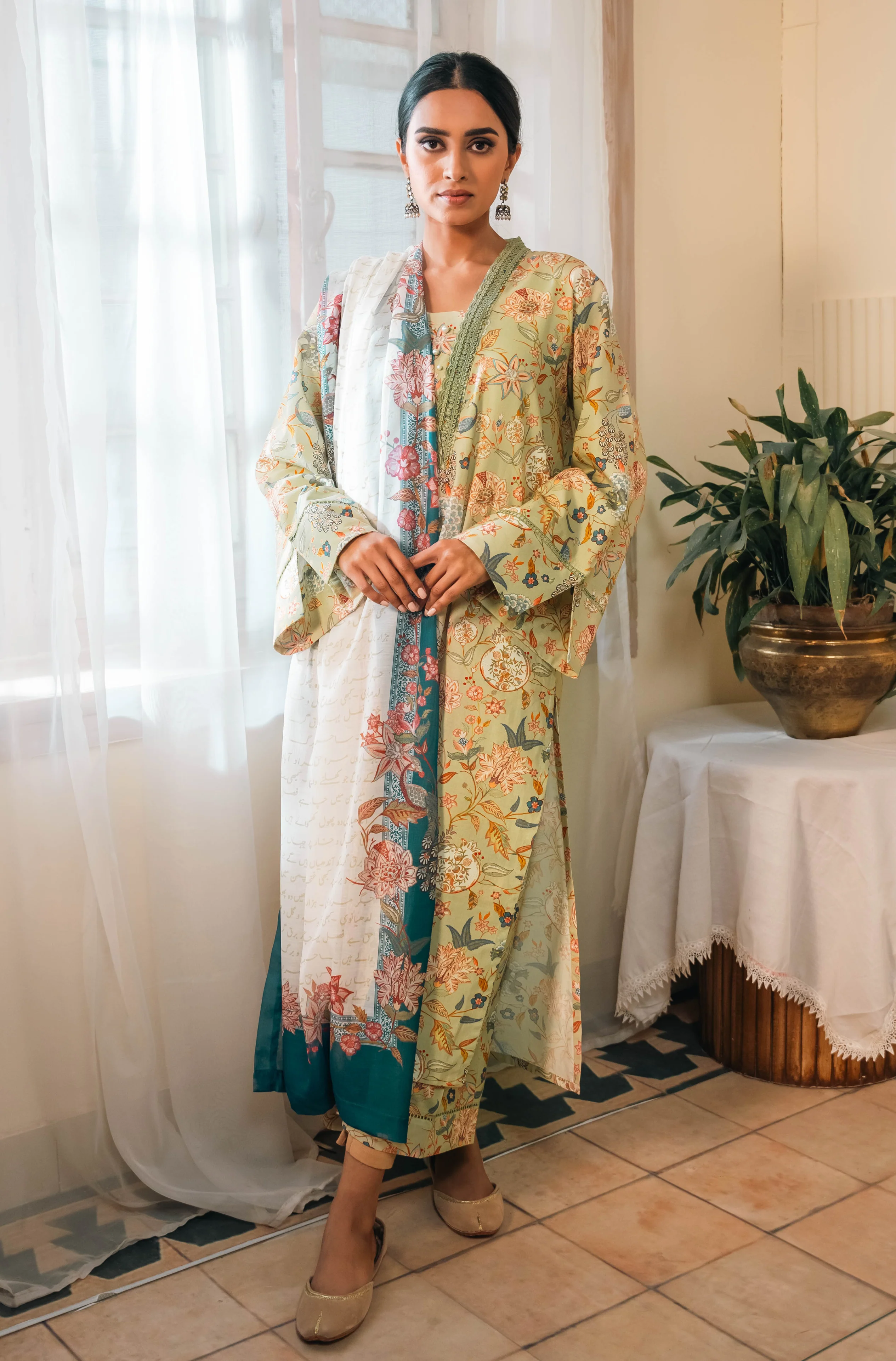 Gulnaar (Fruit Flora) - Mint & Teal Co-Ord Set - Image 5