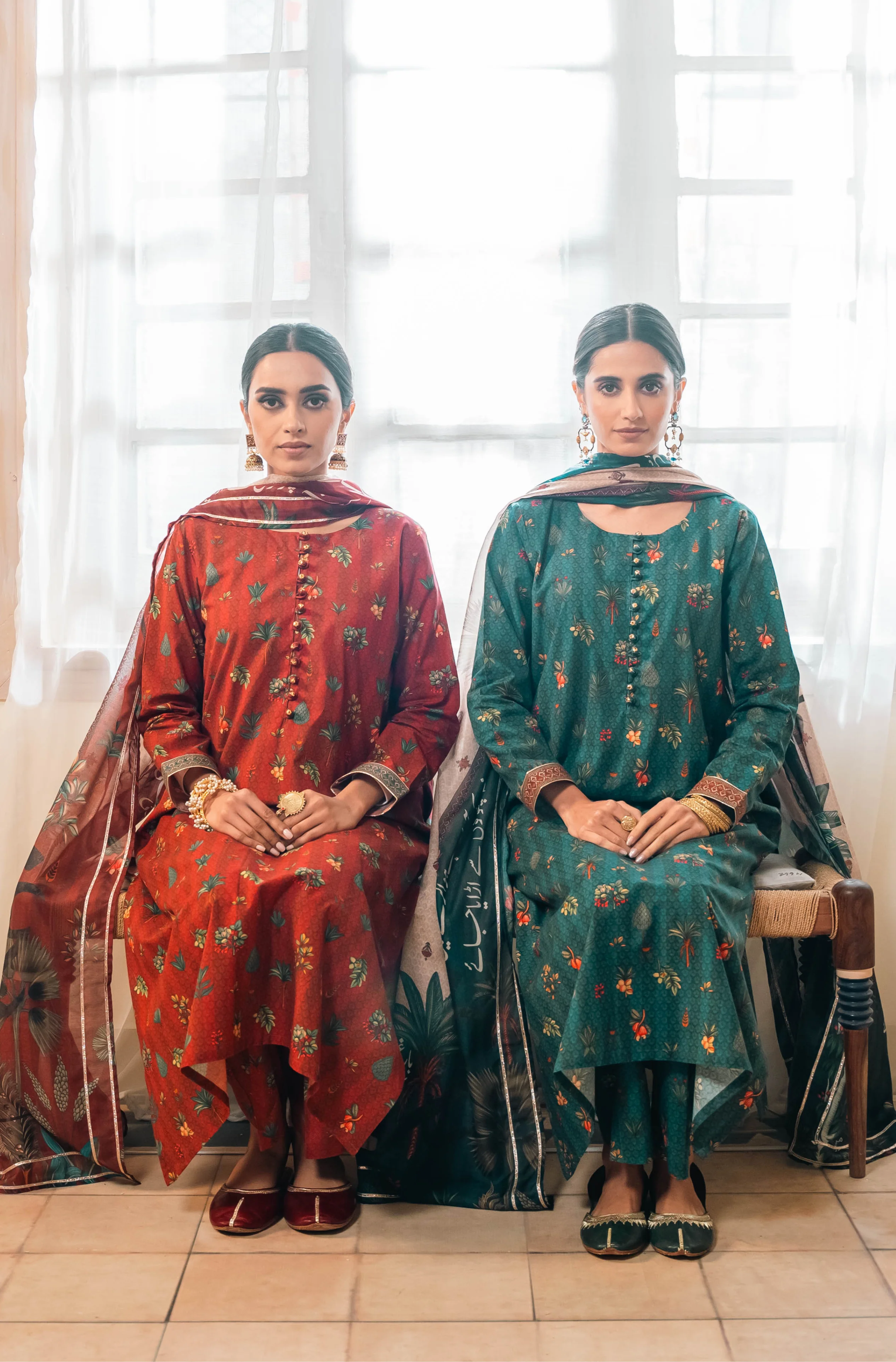 Gulzar (Blooming Garden) - Maroon Co-ord Set - Image 9