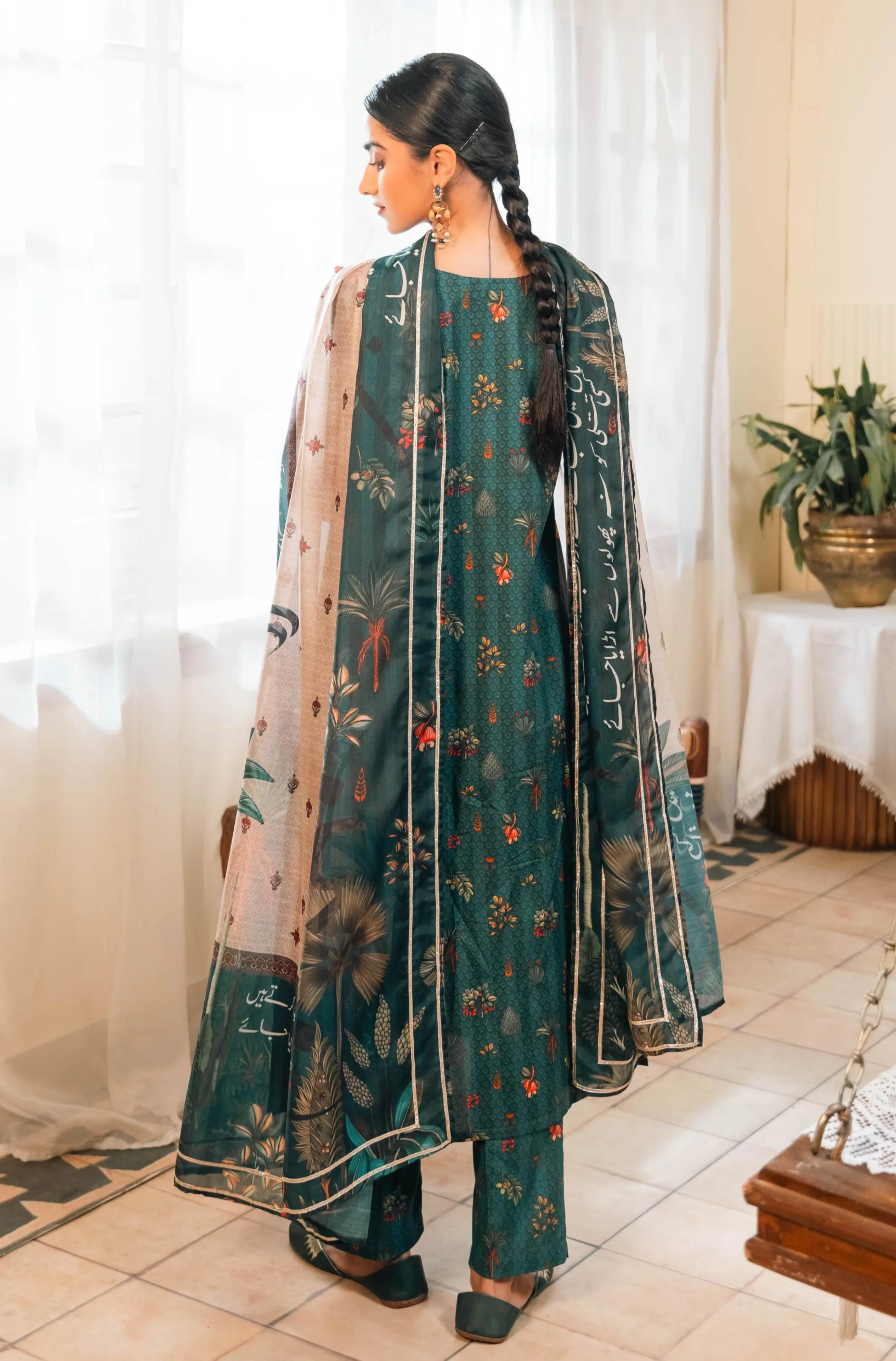 Gulzar (Blooming Garden) - Teal Co-ord Set - Image 3