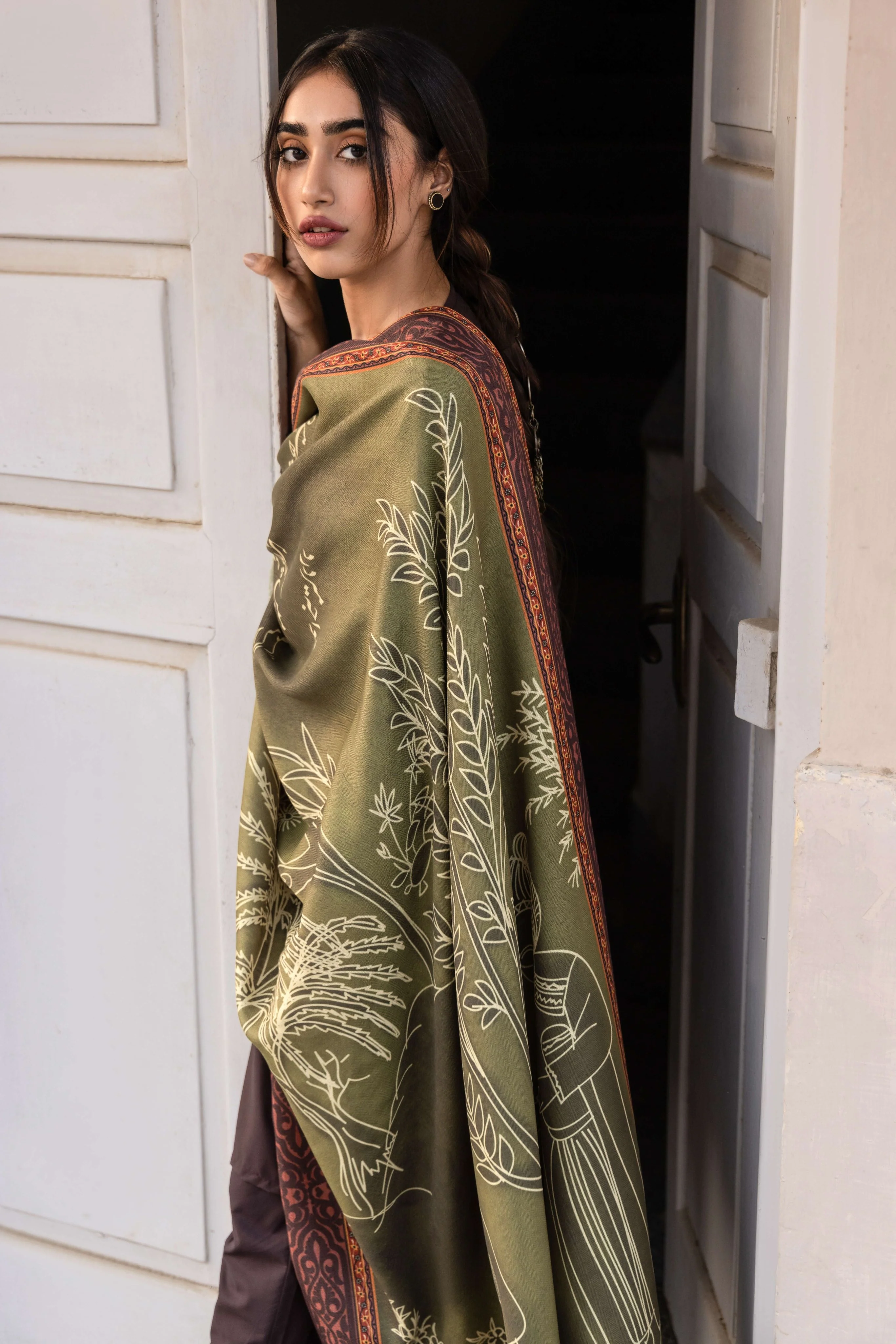 Gumaan (Wrapped In Mystery) - Shaded Olive Green Odhni - Image 10