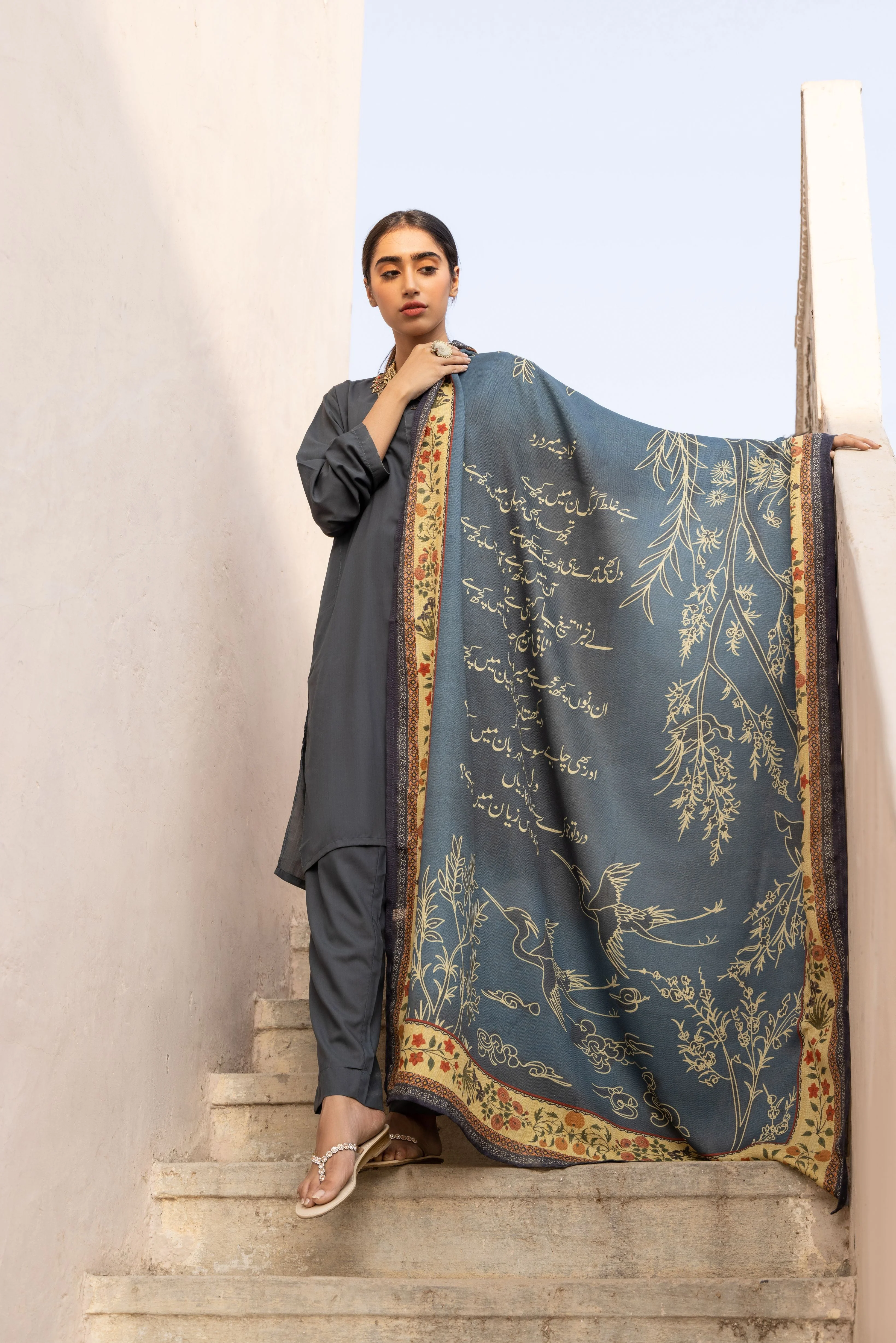 Gumaan (Wrapped in Mystery) - Shaded Peacock Blue Odhni - Image 3