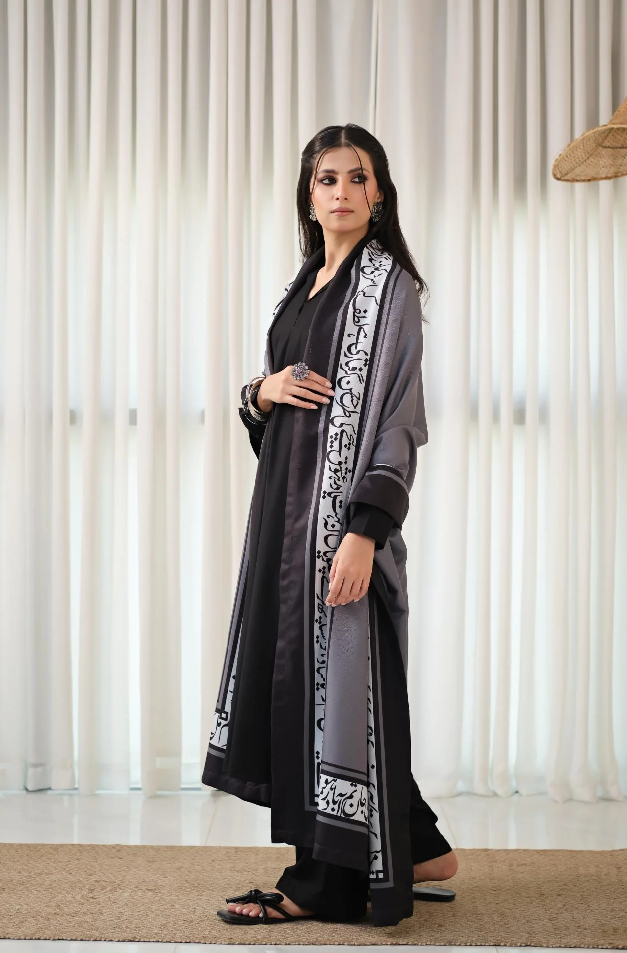 Hayaat (Life) - Grey Shawl - Image 5