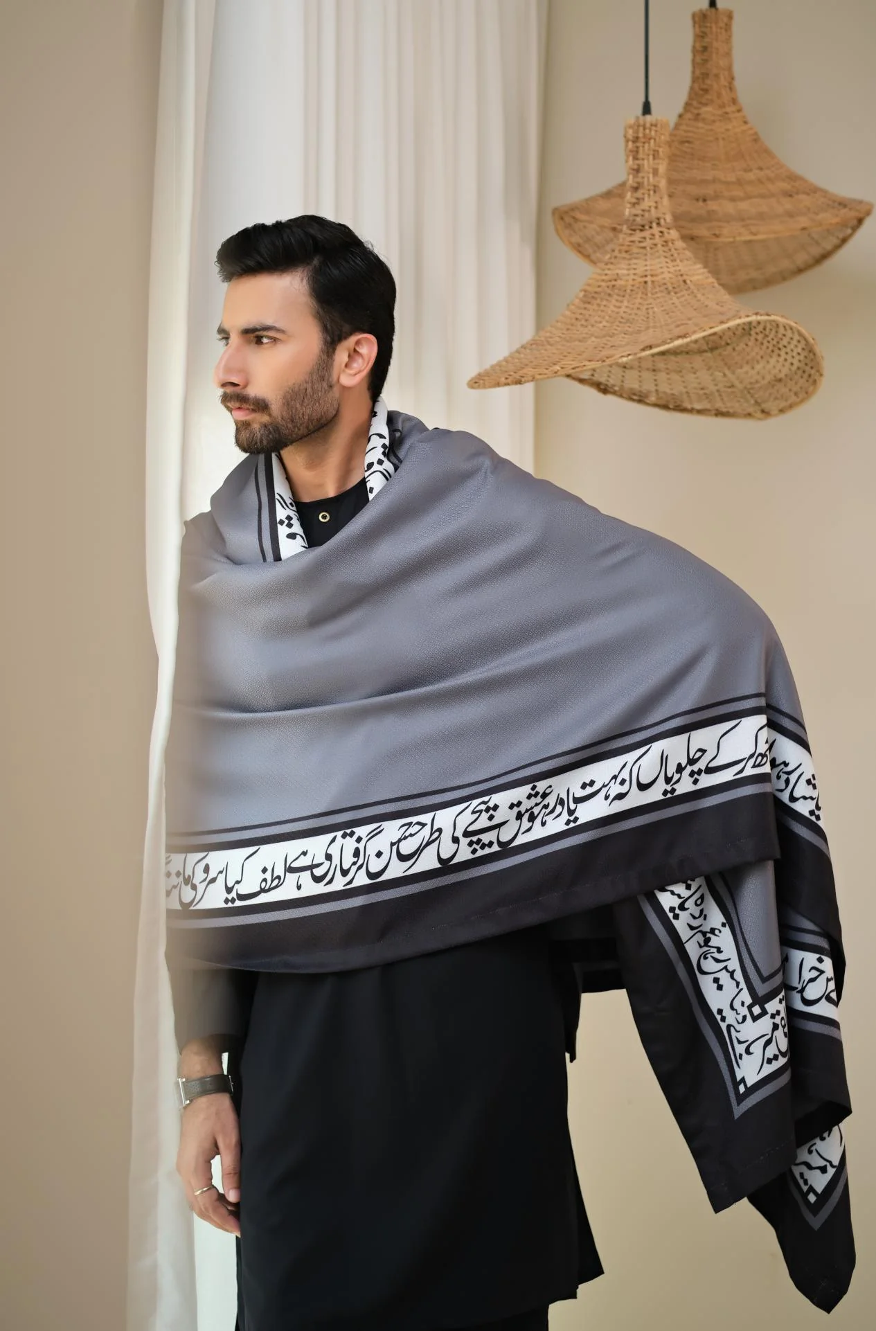 Hayaat (Life) - Grey Shawl - Image 6