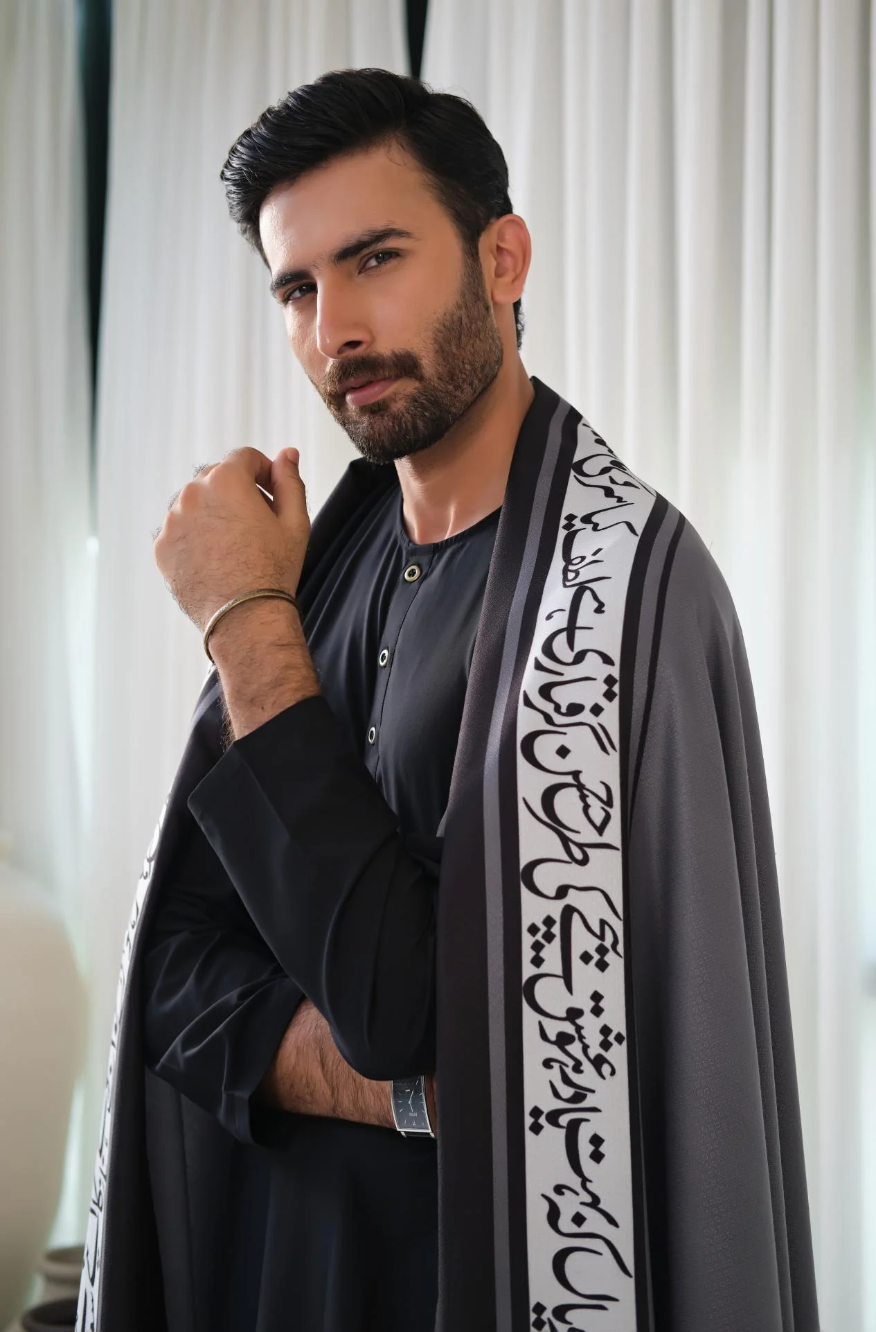 Hayaat (Life) - Grey Shawl - Image 8