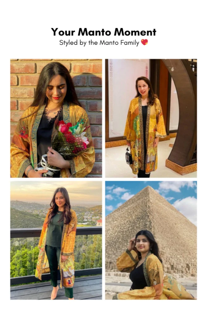 Kahaani Amber Yellow Long Shrug - Image 4