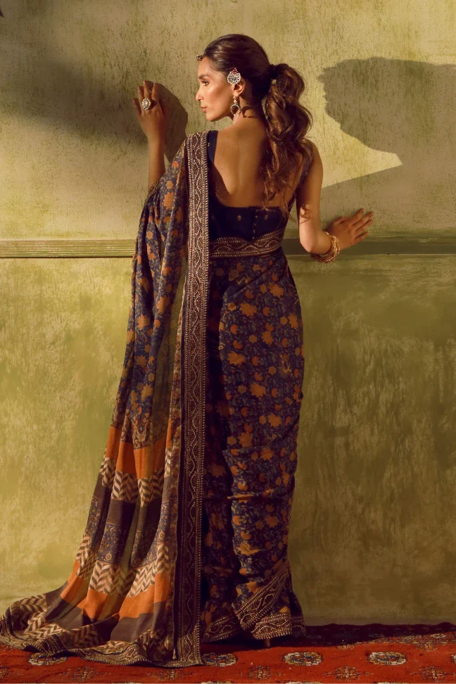 Khoobsurat (Breathtaking) - Blue Saree - Image 7