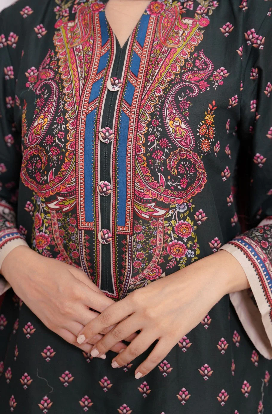 Meher (Grace) Kurta - Dark Green - Image 3