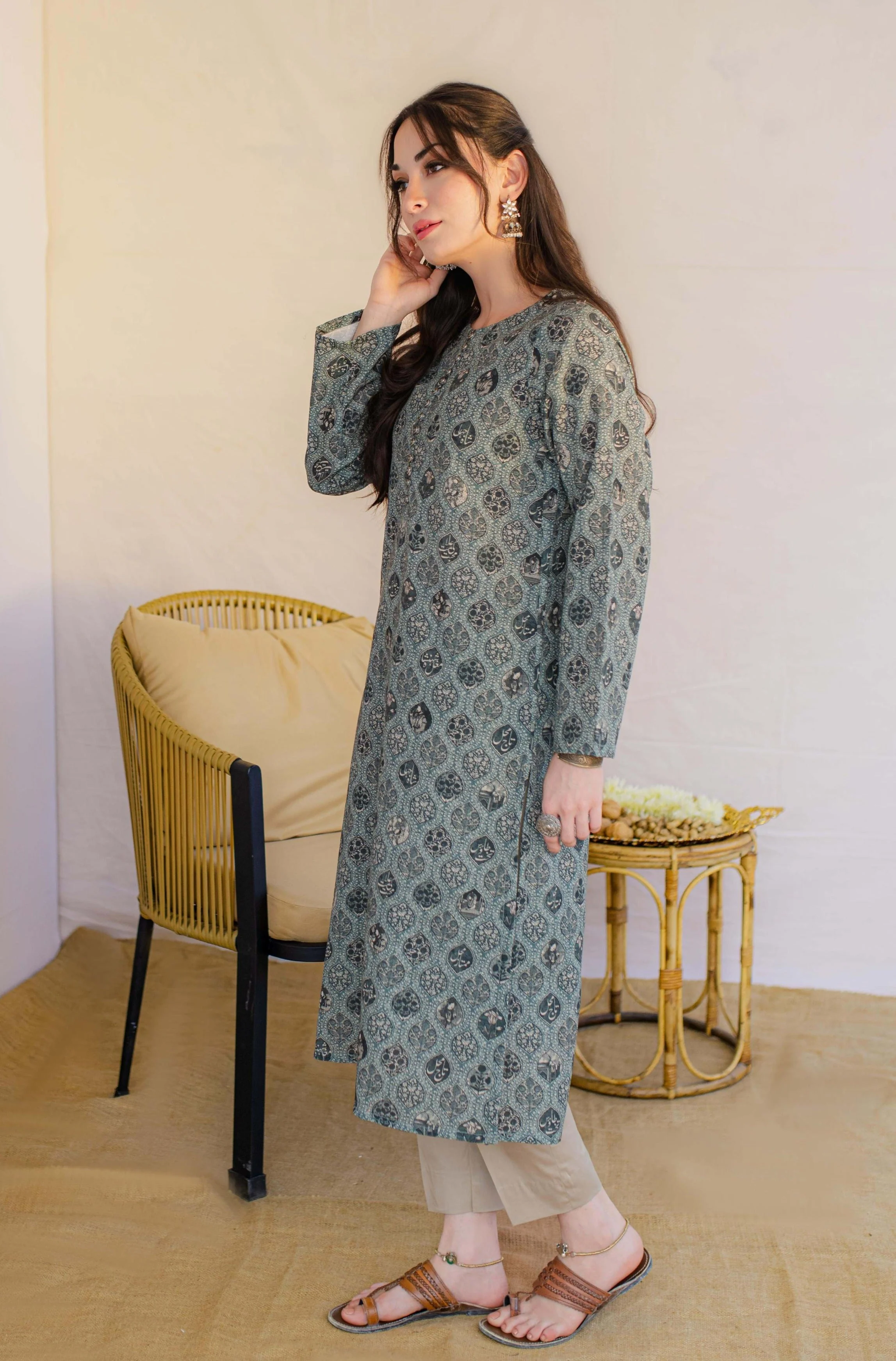 Mumtaz Kurta - Teal Green - Image 3