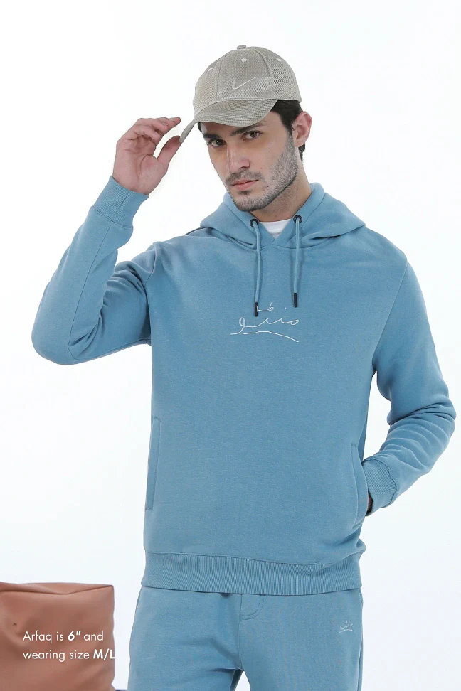 Pullover Hoodie - Mist Blue - Image 3