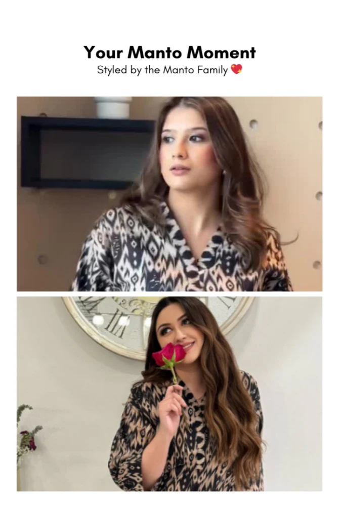 Suroor (Happy Heart) - Black & Beige Co-ord Set - Image 5