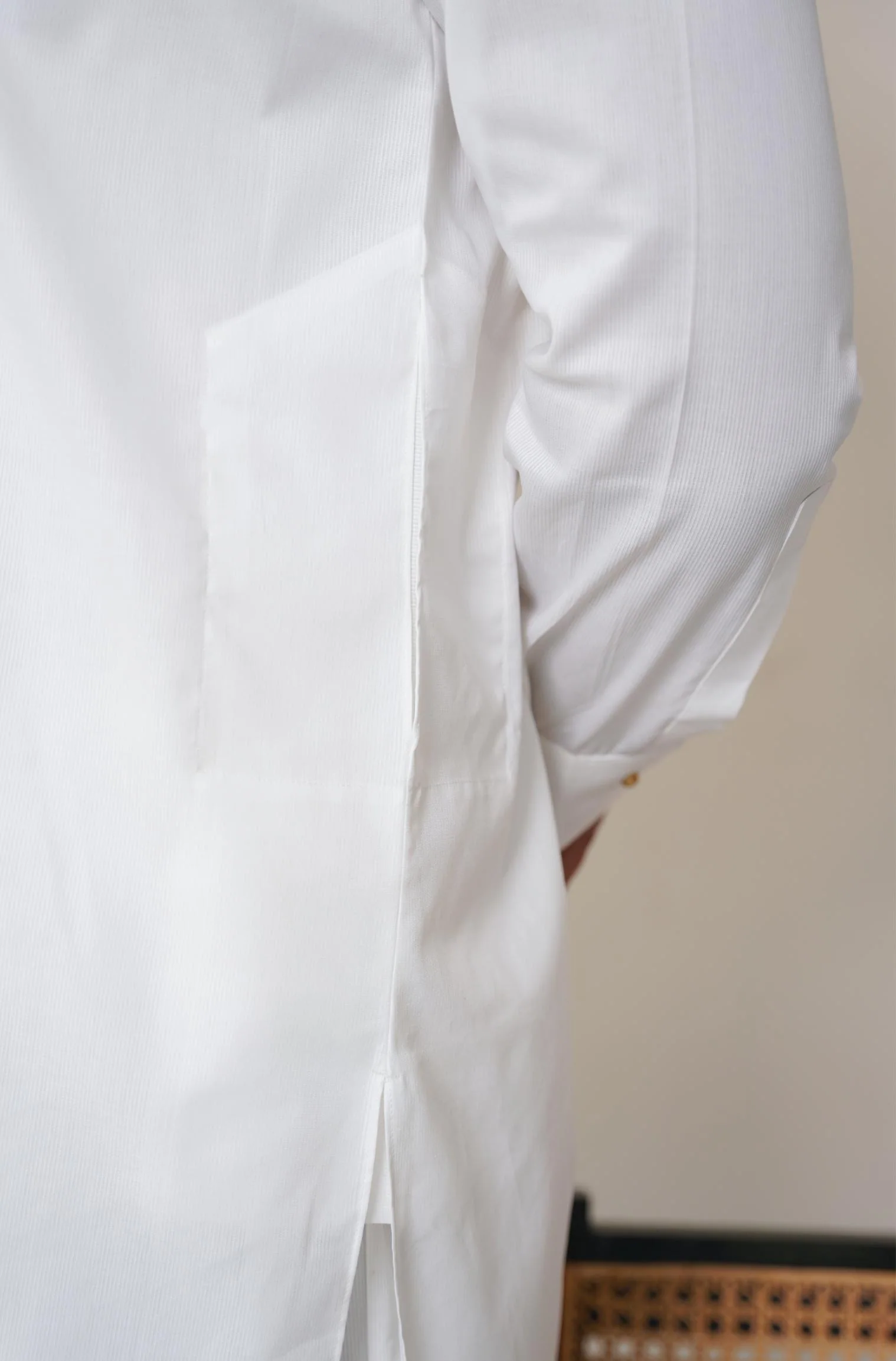 Textured Cotton Kameez Shalwar - Cloud White (Men) - Image 6