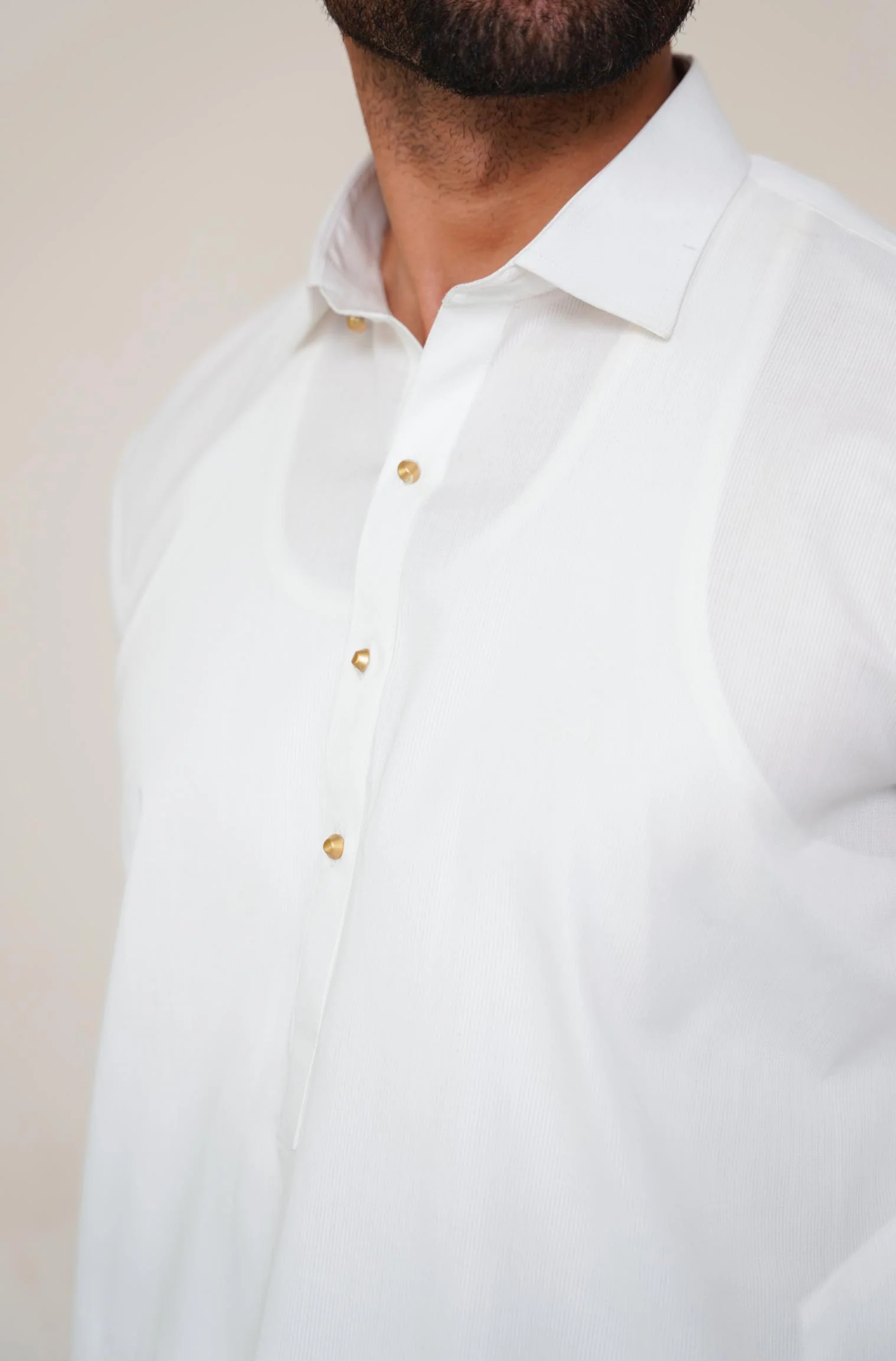 Textured Cotton Kameez Shalwar - Cloud White (Men) - Image 8
