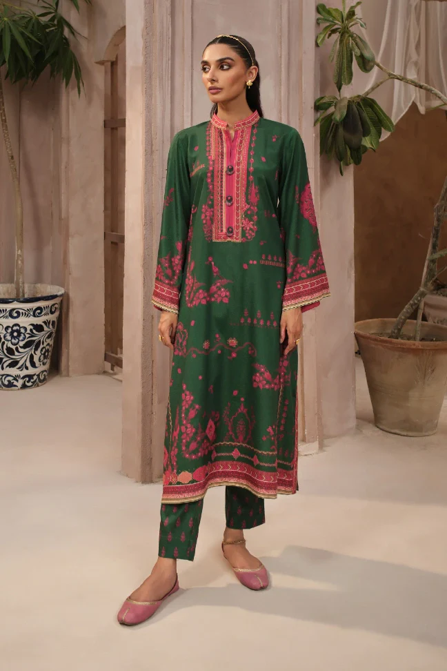 Zaib (Grace) Co-Ord Set - Green & Magenta - Image 3