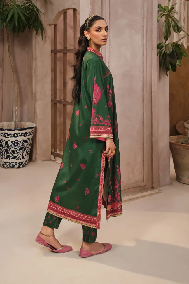 Zaib (Grace) Co-Ord Set - Green & Magenta - Image 5