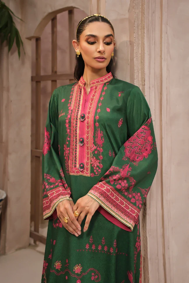 Zaib (Grace) Co-Ord Set - Green & Magenta - Image 6