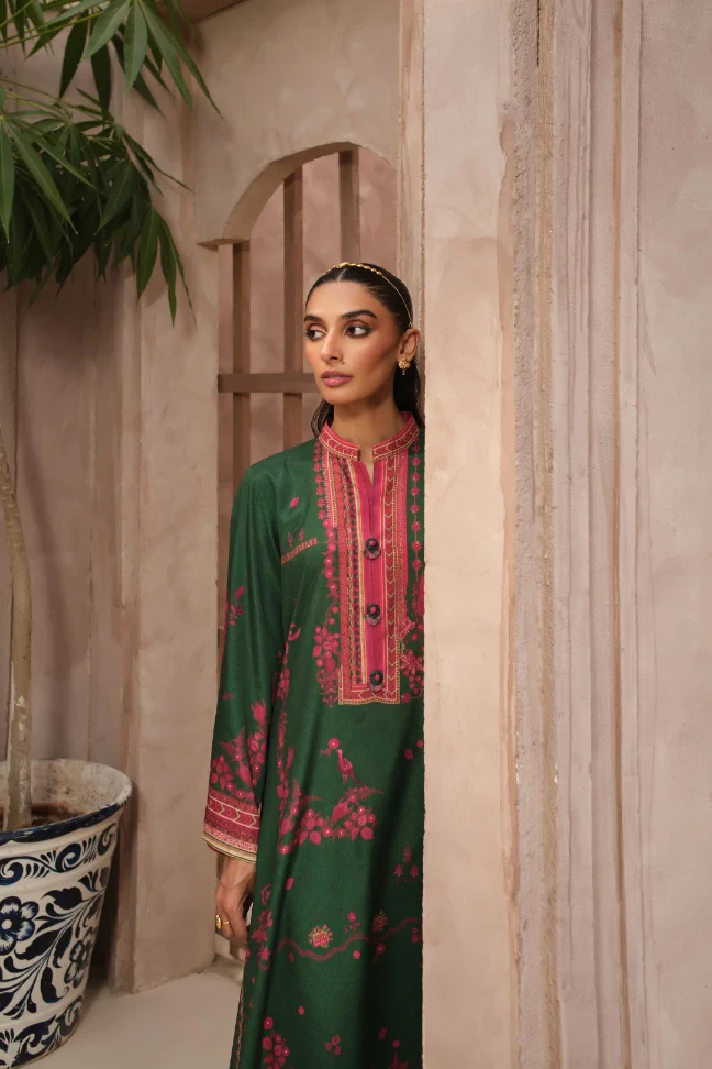 Zaib (Grace) Co-Ord Set - Green & Magenta - Image 7