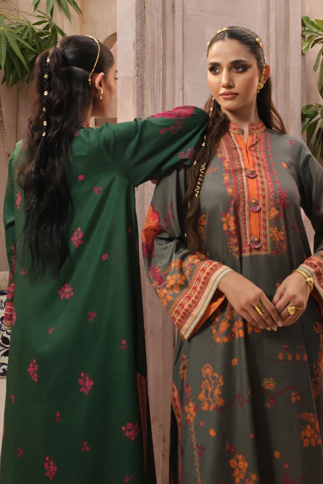 Zaib (Grace) Co-Ord Set - Green & Magenta - Image 9