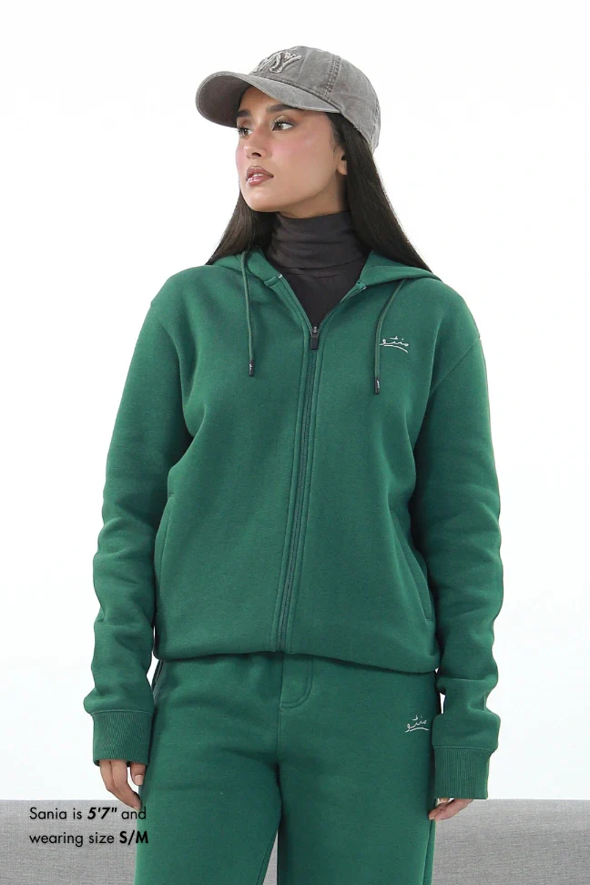 Zipper Hoodie - Great Green - Image 3
