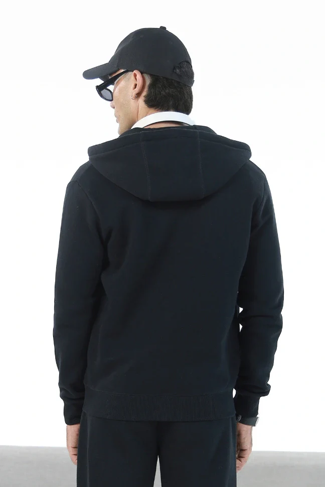 Zipper Hoodie - Raven Black - Image 4